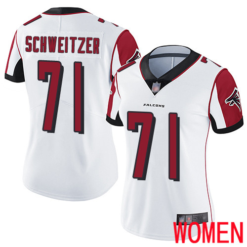 Atlanta Falcons Limited White Women Wes Schweitzer Road Jersey NFL Football #71 Vapor Untouchable